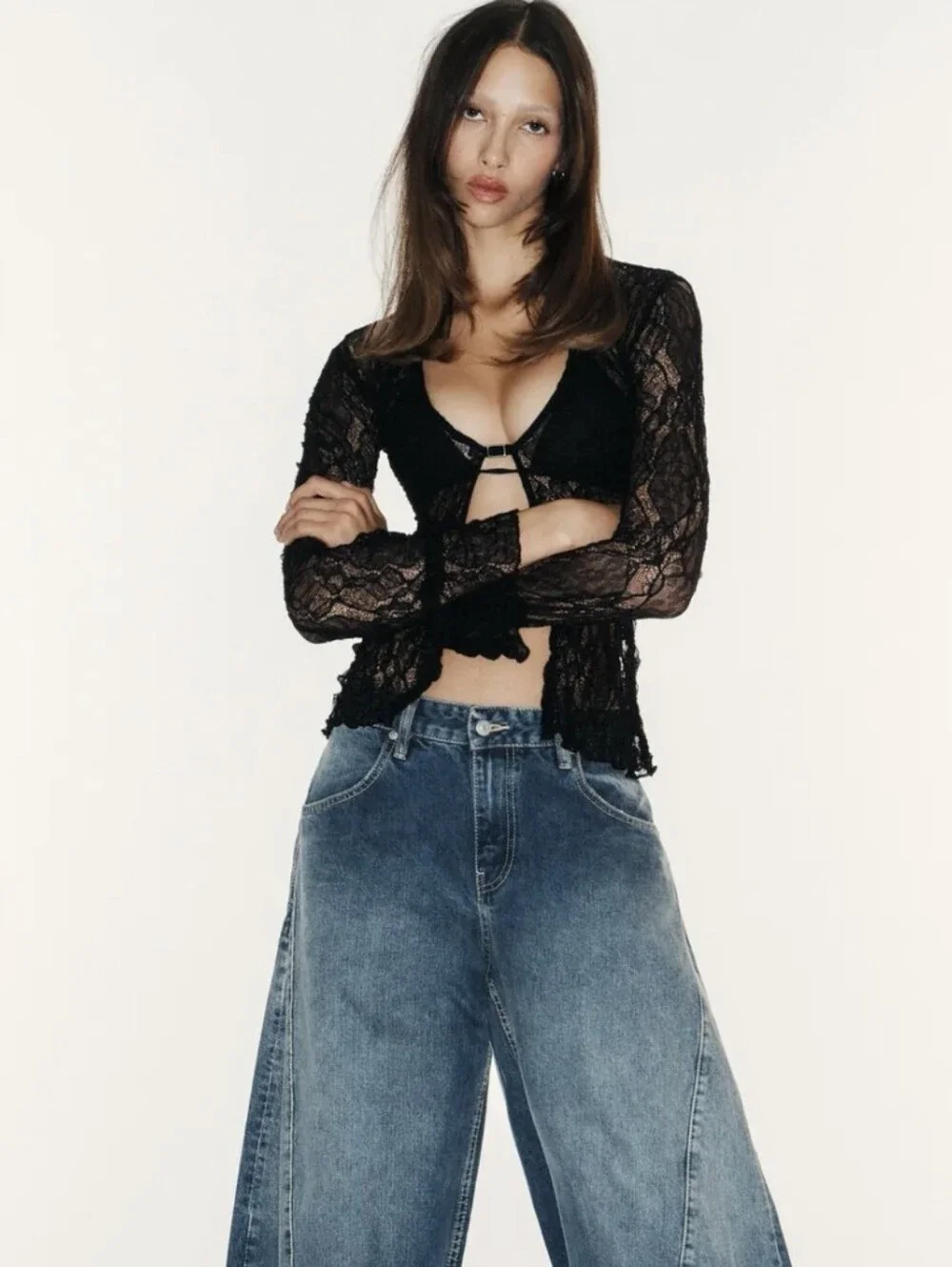 ZARA LACE BUCKLE TOP